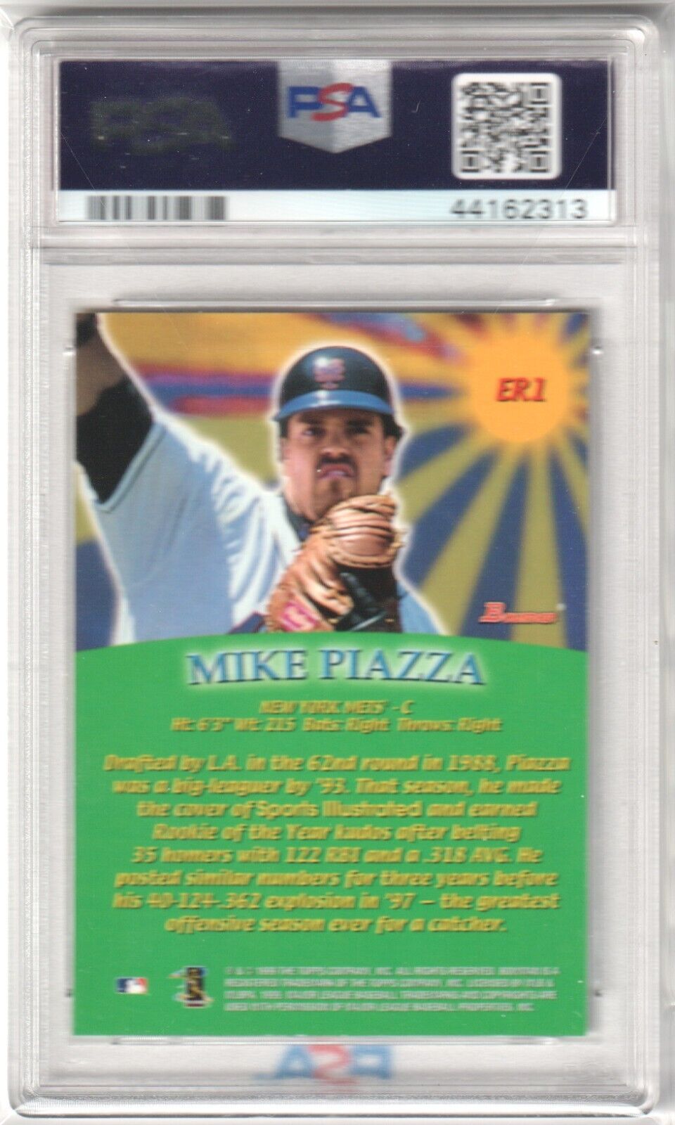 MIKE PIAZZA 1999 Bowman Early Risers #ER1 PSA 9 MINT - METS - Columbia Hobby - Sports Card Boxes - Toploaders - Card Savers