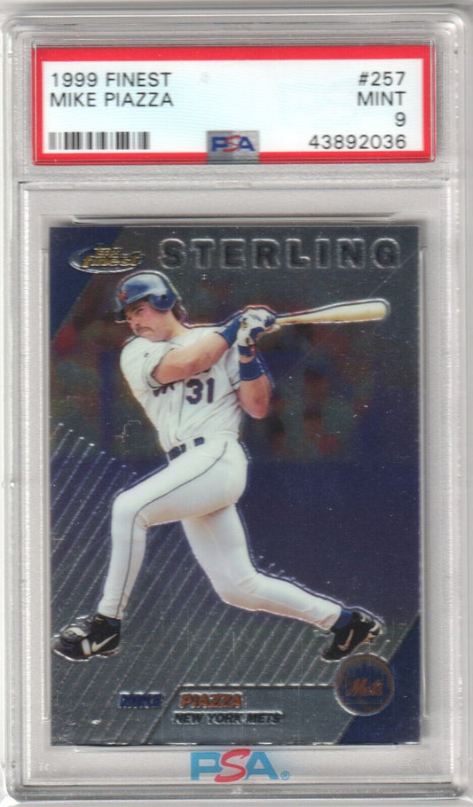 MIKE PIAZZA 1999 Topps Finest #257 PSA 9 MINT - METS - Columbia Hobby - Sports Card Boxes - Toploaders - Card Savers