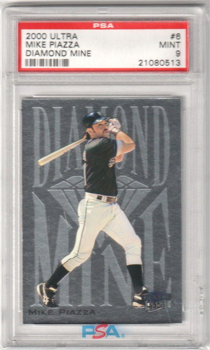 MIKE PIAZZA 2000 Fleer Ultra Diamond Mine #6 PSA 9 MINT - METS - Columbia Hobby - Sports Card Boxes - Toploaders - Card Savers