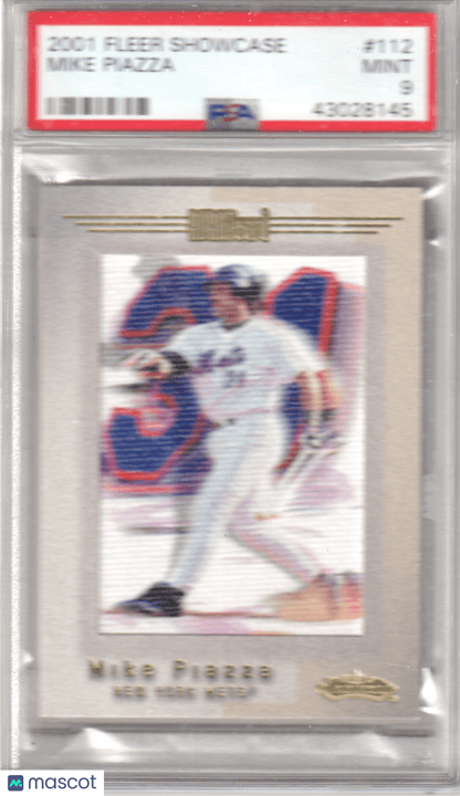 MIKE PIAZZA 2001 Fleer Showcase #112 PSA 9 MINT - METS - Columbia Hobby - Sports Card Boxes - Toploaders - Card Savers
