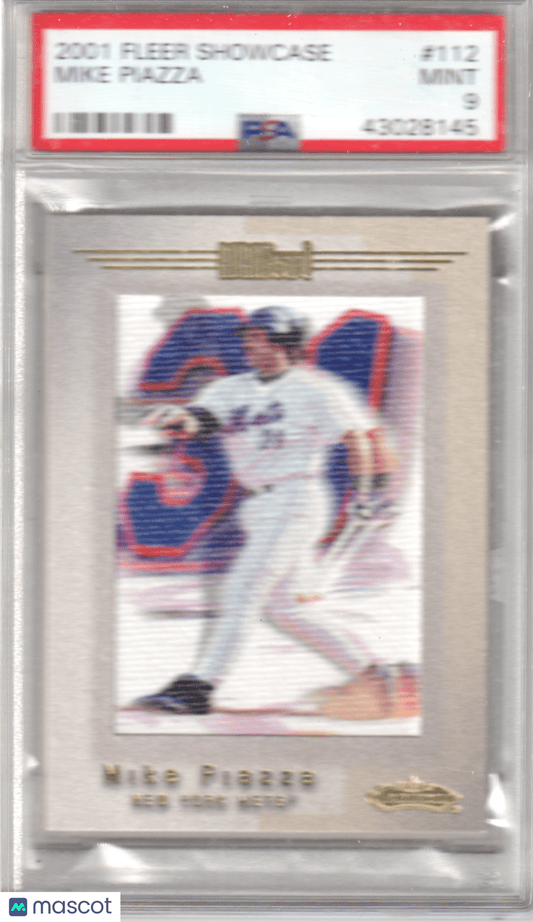 MIKE PIAZZA 2001 Fleer Showcase #112 PSA 9 MINT - METS - Columbia Hobby - Sports Card Boxes - Toploaders - Card Savers