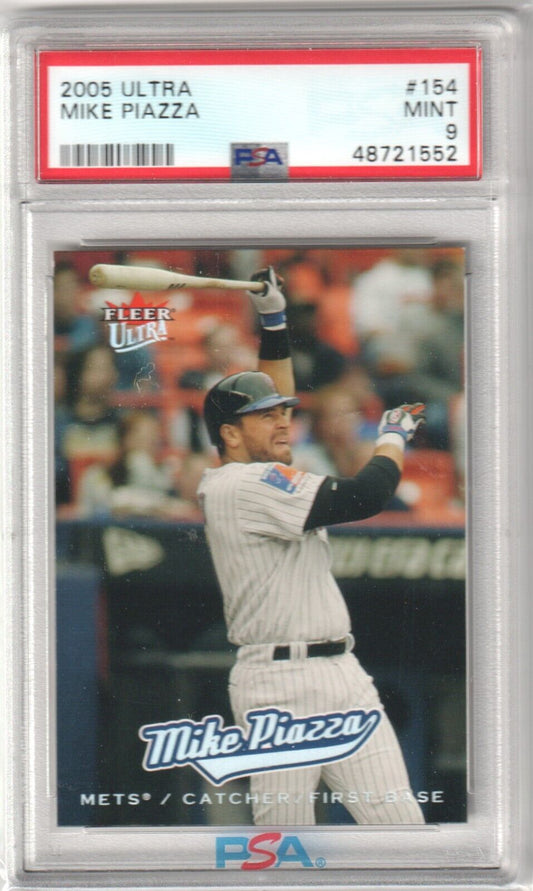 MIKE PIAZZA 2005 Fleer Ultra #154 PSA 9 MINT - METS - Columbia Hobby - Sports Card Boxes - Toploaders - Card Savers