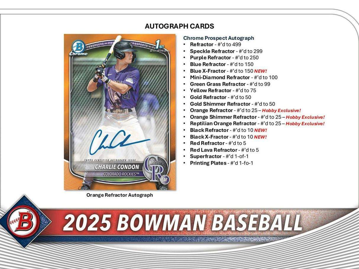 2025 Bowman Baseball Hobby Box