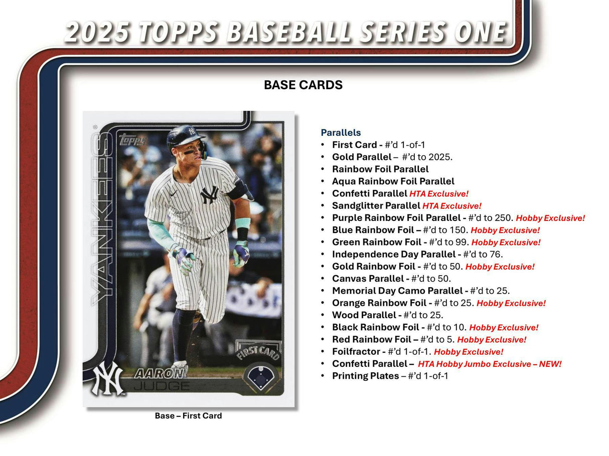 2025 Topps Series 1 Baseball Hobby Jumbo Box