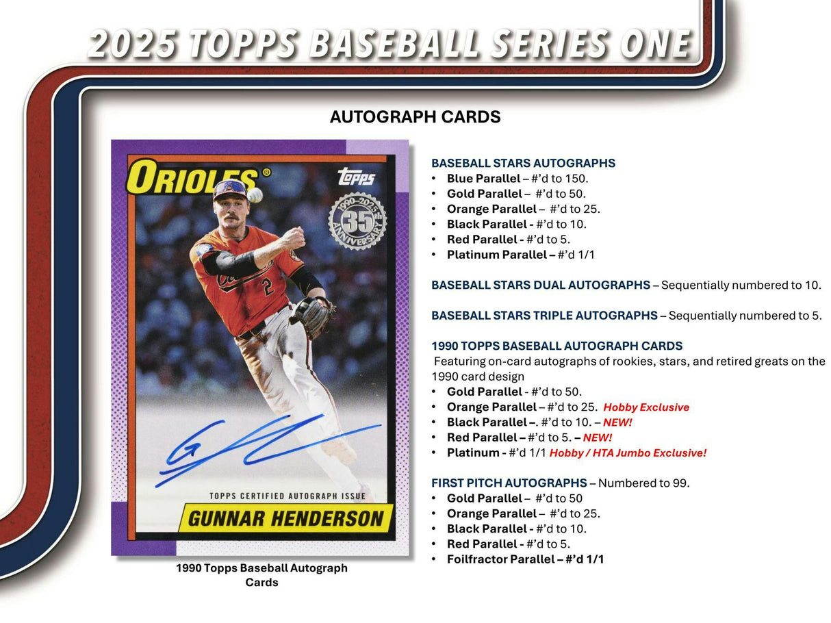 2025 Topps Series 1 Baseball Hobby Jumbo Box