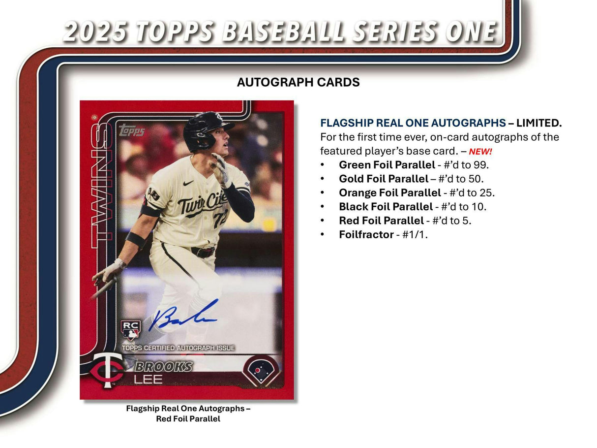 2025 Topps Series 1 Baseball Retail 20-Pack Box