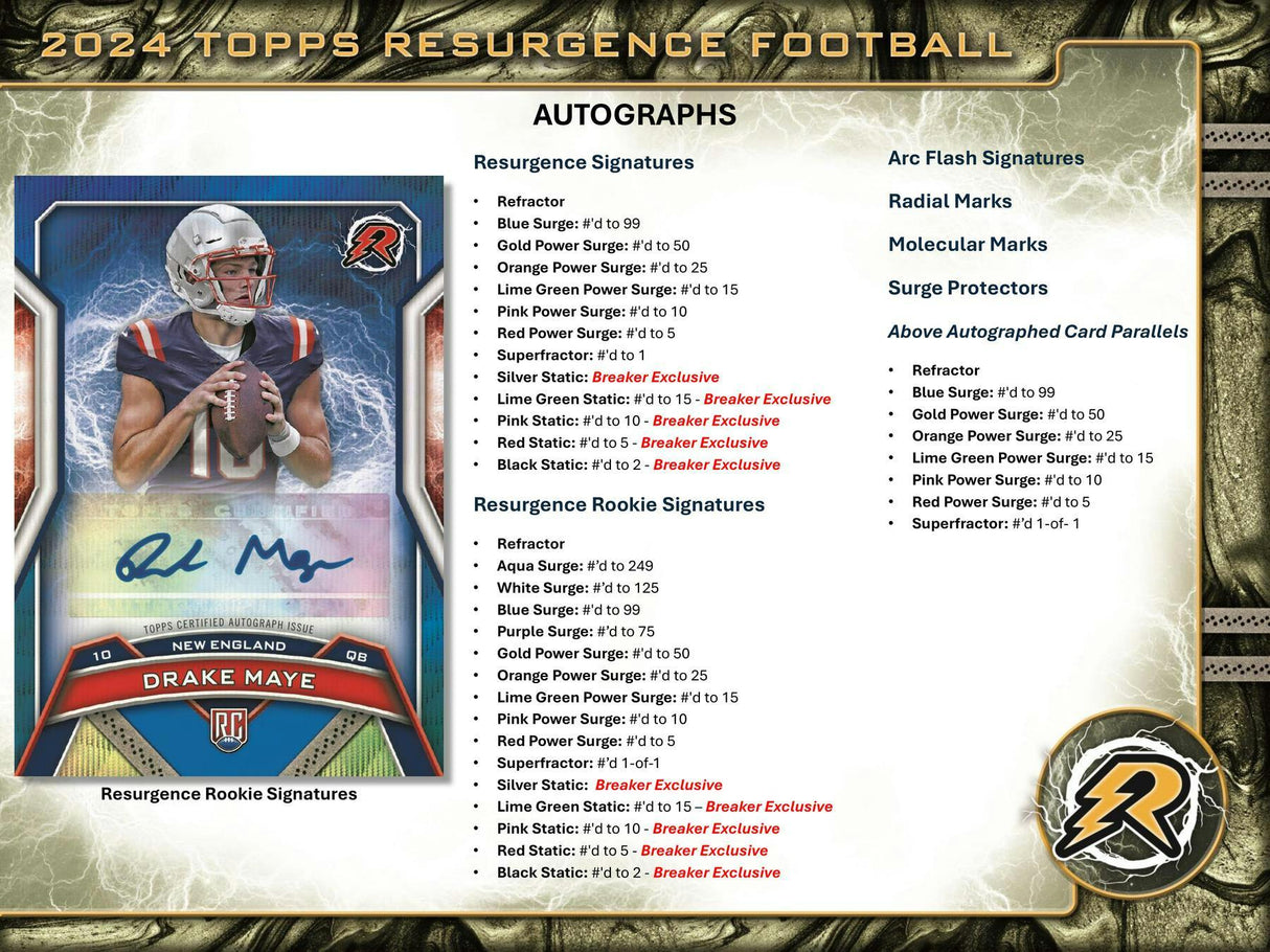 2024 Topps Resurgence Football 8-Pack Value SE Blaster Box