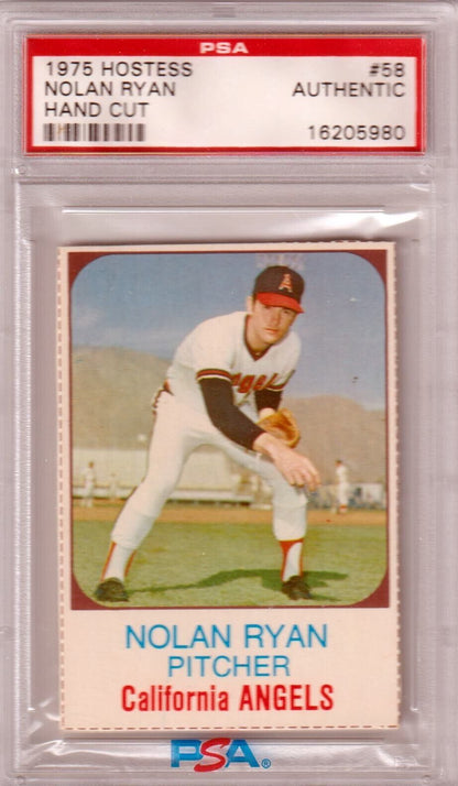 NOLAN RYAN 1975 Hostess #58 PSA Authentic - ANGELS - Columbia Hobby - Sports Card Boxes - Toploaders - Card Savers