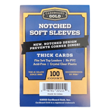 1000ct (10 packs) Notched Soft Card Sleeves for Thick Size Trading Cards