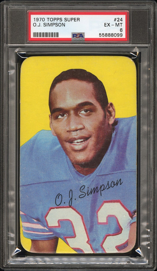 O. J. SIMPSON 1970 Topps Super RC ROOKIE #24 PSA 6 EX - MT - BILLS - Columbia Hobby - Sports Card Boxes - Toploaders - Card Savers