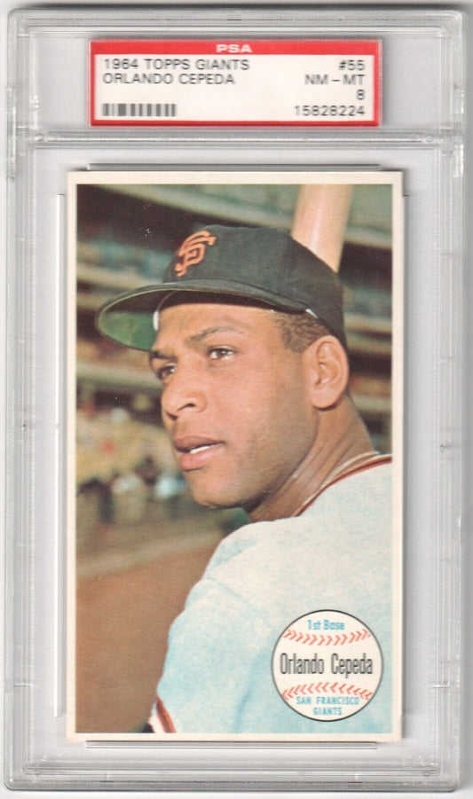ORLANDO CEPEDA 1964 Topps Giants #55 PSA 8 NM - MT - GIANTS - Columbia Hobby - Sports Card Boxes - Toploaders - Card Savers