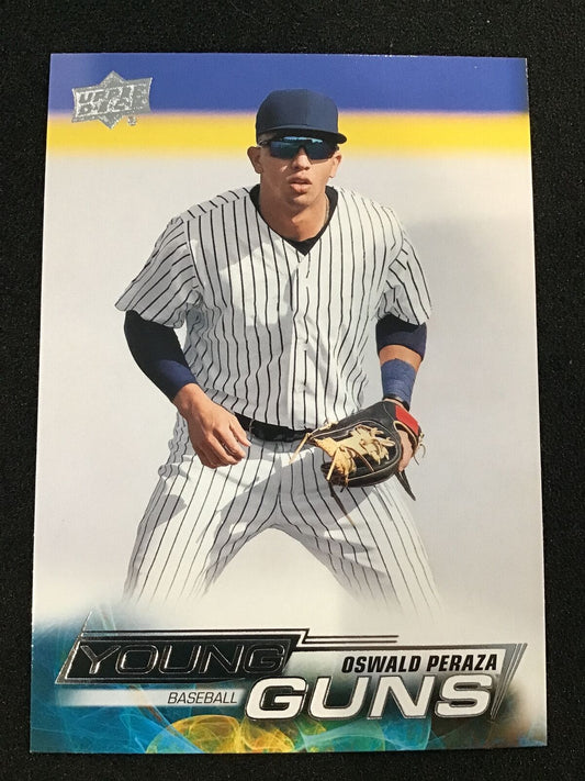 Oswald Peraza 2023 Upper Deck Goodwin Champions Young Guns YG - 17 - Columbia Hobby - Sports Card Boxes - Toploaders - Card Savers
