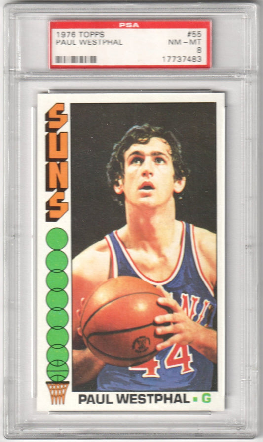 PAUL WESTPHAL 1976 Topps #55 PSA 8 NM - MT - SUNS - Columbia Hobby - Sports Card Boxes - Toploaders - Card Savers