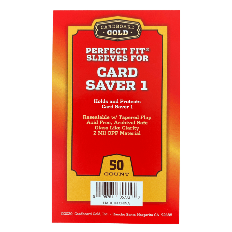 50ct Perfect Fit Graded Cards Sleeves - Card Saver 1 Size - Cardboard Gold