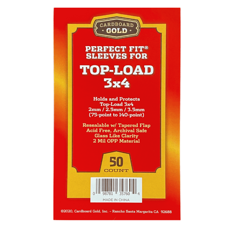 50ct Perfect Fit Graded Cards Sleeves - 75pt-140pt Size - Cardboard Gold