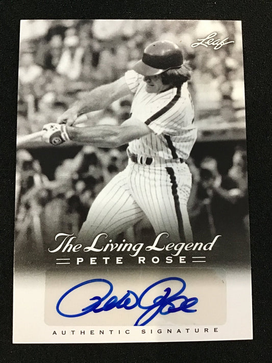 Pete Rose 2012 Leaf The Living Legend Auto AU - 36 Philadelphia Phillies - Columbia Hobby - Sports Card Boxes - Toploaders - Card Savers