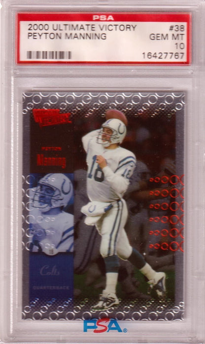 PEYTON MANNING 2000 Upper Deck Ultimate Victory #38 PSA 10 GEM MINT - COLTS - Columbia Hobby - Sports Card Boxes - Toploaders - Card Savers