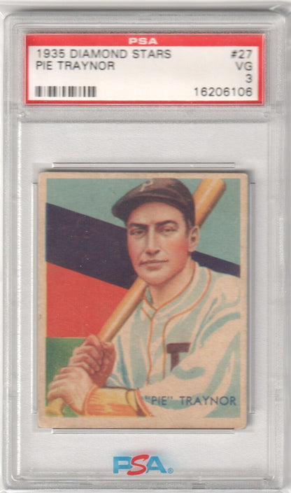 PIE TRAYNOR 1935 Diamond Stars #27 PSA 3 VG - PIRATES - Columbia Hobby - Sports Card Boxes - Toploaders - Card Savers