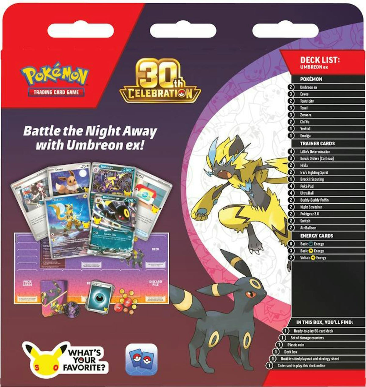 Pokemon TCG 30th Celebration Battle Deck (Espeon ex or Umbreon ex) image 3