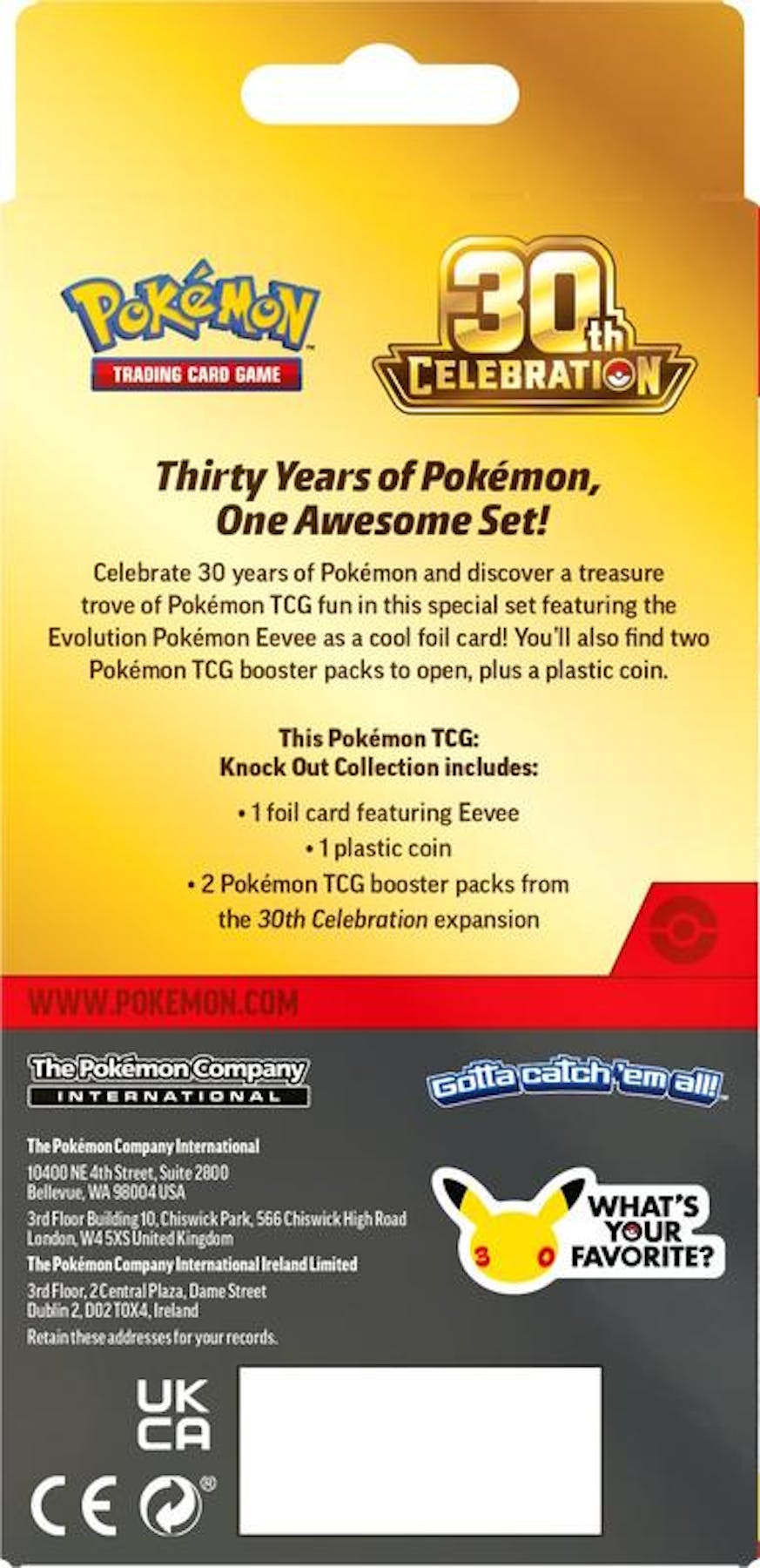 Pokemon TCG 30th Celebration Knock Out Collection Box | Columbia Hobby - Sports Card Boxes - Toploaders - Card Savers.