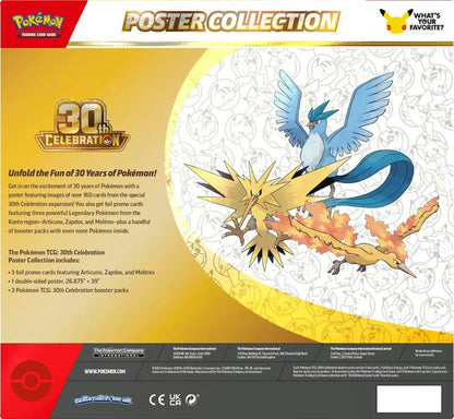 Pokemon TCG 30th Celebration Poster Collection Box | Columbia Hobby - Sports Card Boxes - Toploaders - Card Savers.