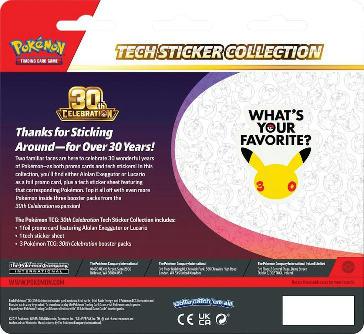 Pokemon TCG 30th Celebration Tech Sticker Collection Blister | Columbia Hobby - Sports Card Boxes - Toploaders - Card Savers.