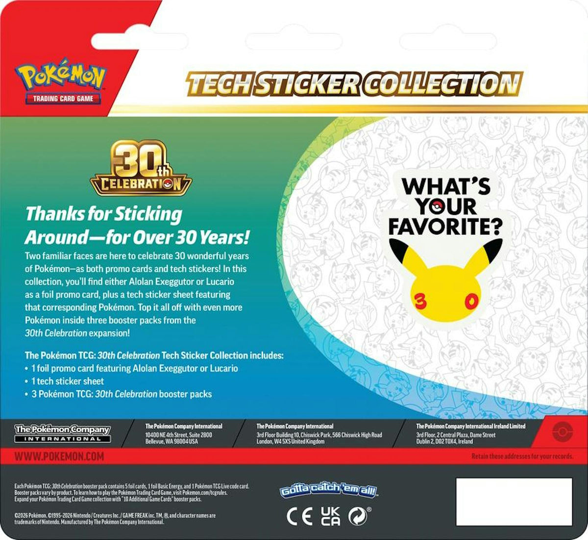 Pokemon TCG 30th Celebration Tech Sticker Collection Blister | Columbia Hobby - Sports Card Boxes - Toploaders - Card Savers.