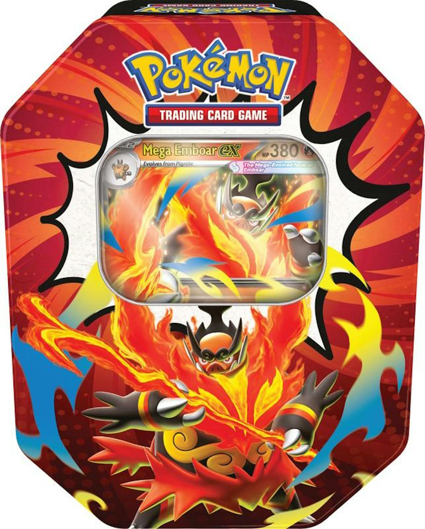 Pokemon Mega Evolution: Ascended Heroes Mega Emboar ex Tin | Columbia Sports Cards | Columbia Hobby - Sports Card Boxes - Toploaders - Card Savers.