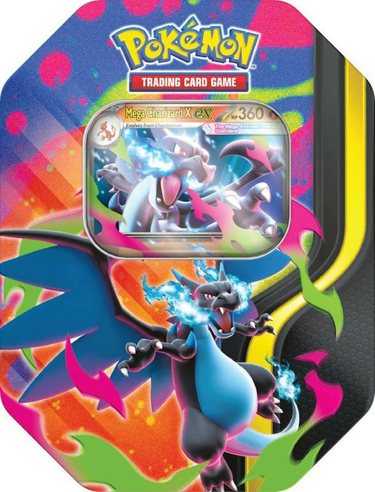 Pokemon Mega Charizard ex Tin | Columbia Sports Cards - Columbia Hobby - Sports Card Boxes - Toploaders - Card Savers