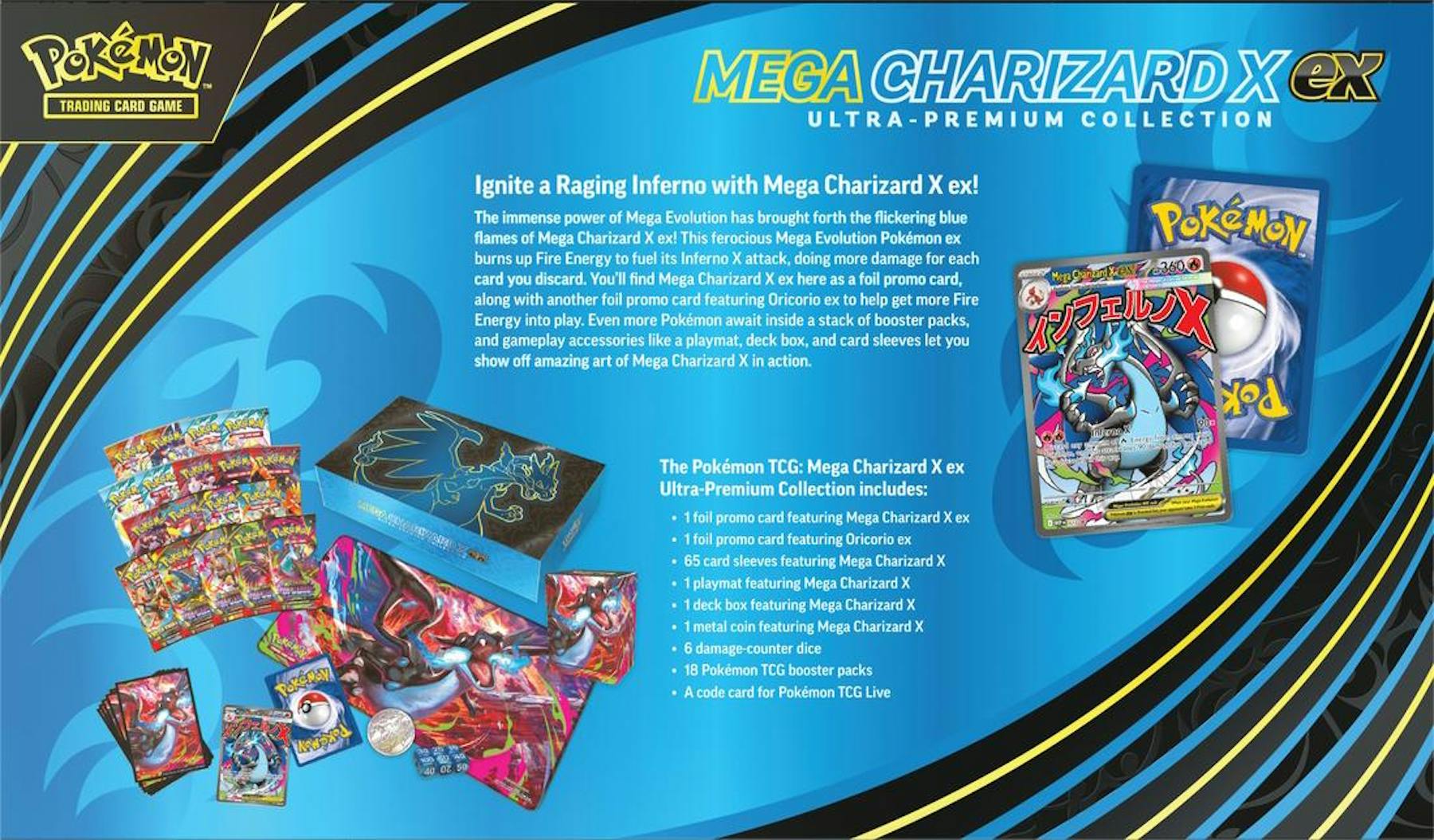 Pokémon Mega Charizard X EX Ultra - Premium Collection Box | Columbia Sports Cards - Columbia Hobby - Sports Card Boxes - Toploaders - Card Savers