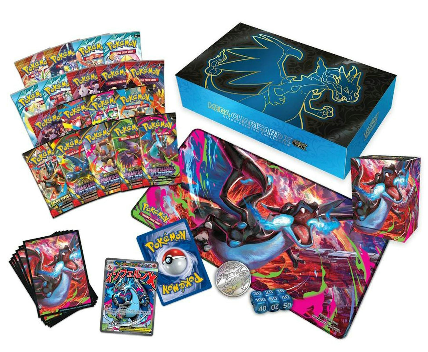 Pokémon Mega Charizard X EX Ultra - Premium Collection Box | Columbia Sports Cards - Columbia Hobby - Sports Card Boxes - Toploaders - Card Savers