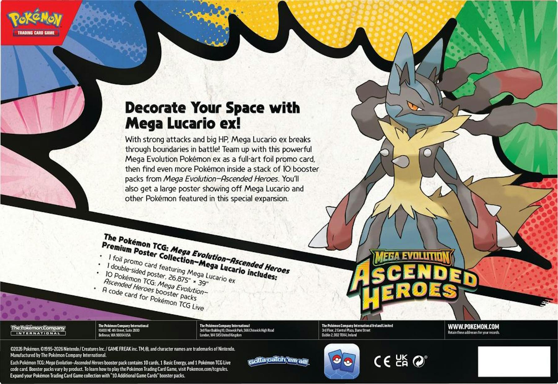 Pokemon Mega Evolution Ascended Heroes Premium Poster Collection Box | Columbia Sports Cards - Columbia Hobby - Sports Card Boxes - Toploaders - Card Savers