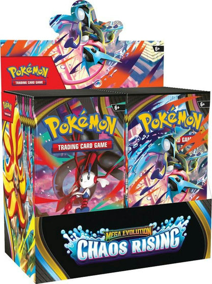 Pokemon Mega Evolution: Chaos Rising Booster Box | Columbia Sports Cards - Columbia Hobby - Sports Card Boxes - Toploaders - Card Savers
