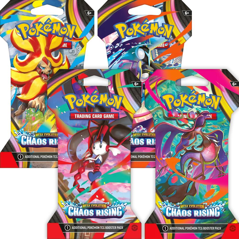 Pokemon Mega Evolution: Chaos Rising Sleeved Booster Pack | Columbia Sports Cards - Columbia Hobby - Sports Card Boxes - Toploaders - Card Savers
