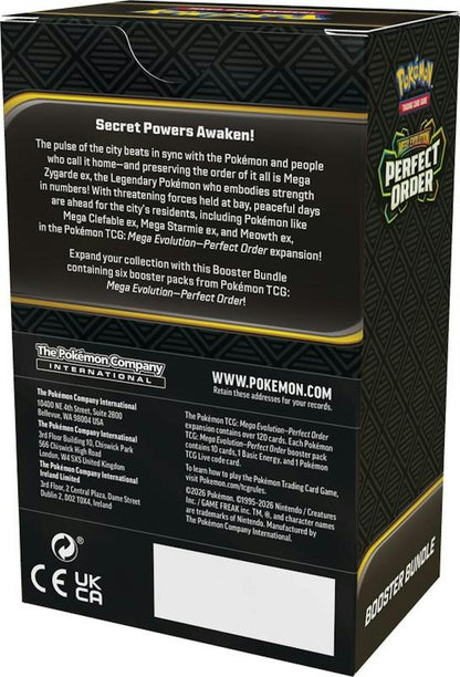 Pokemon Mega Evolution: Perfect Order 6 - Pack Booster Bundle - Columbia Hobby - Sports Card Boxes - Toploaders - Card Savers