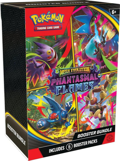 Pokémon Mega Evolution Phantasmal Flames Booster Bundle (6 Packs) - Columbia Hobby - Sports Card Boxes - Toploaders - Card Savers