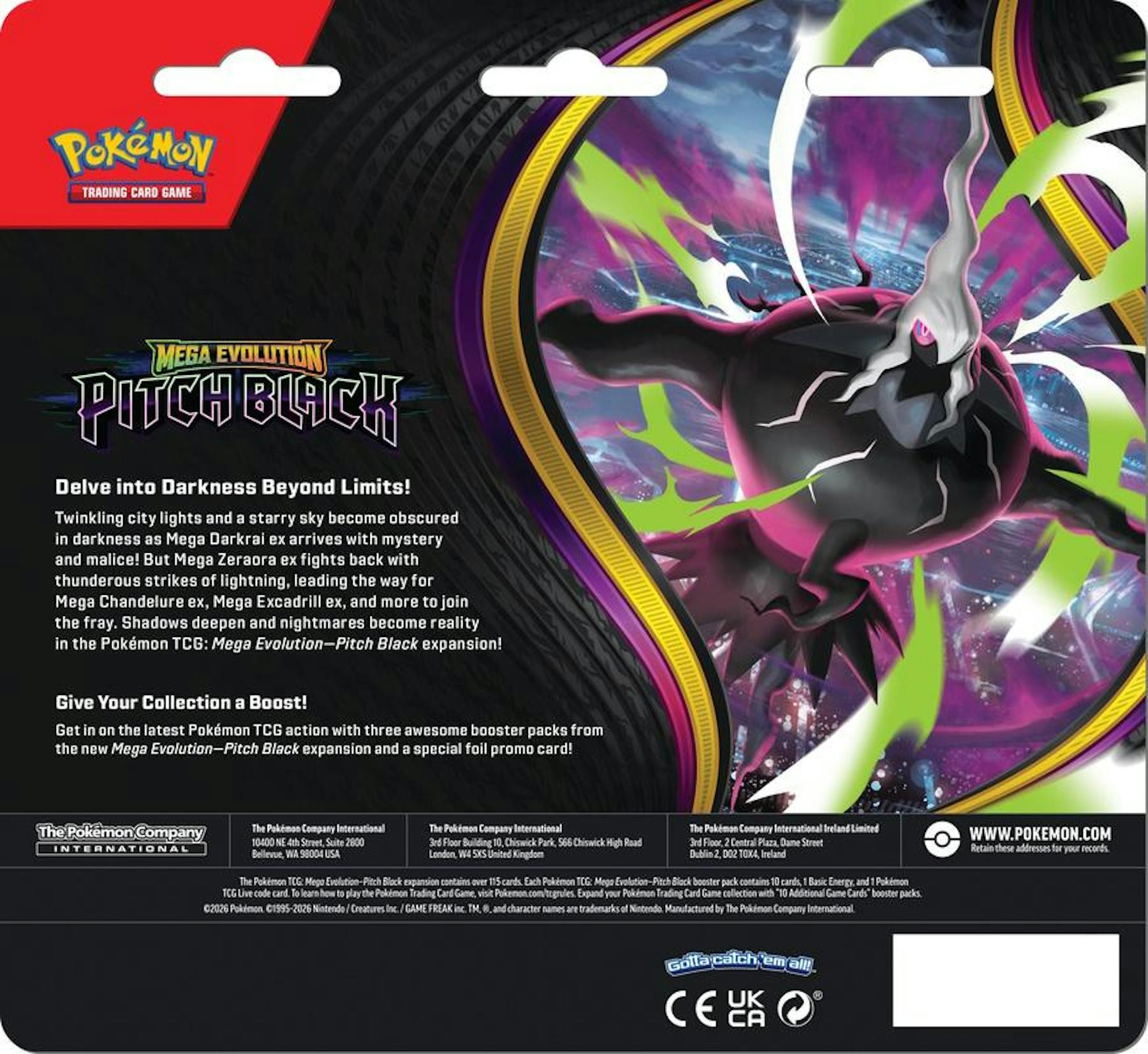 Pokemon: Mega Evolution Pitch Black 3-Pack Blister – Columbia