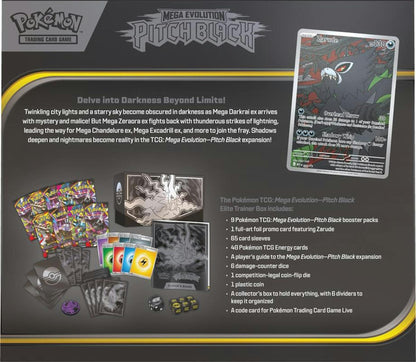 Pokemon: Mega Evolution Pitch Black Elite Trainer Box | Columbia Sports Cards | Columbia Hobby - Sports Card Boxes - Toploaders - Card Savers.