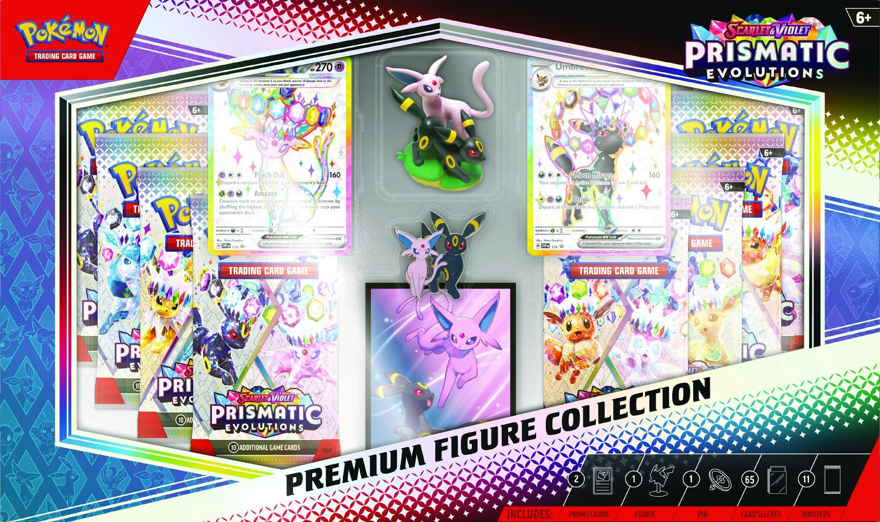 Pokémon Prismatic Evolutions Premium Figure Collection Box – Espeon & Umbreon | Columbia Sports Cards - Columbia Hobby - Sports Card Boxes - Toploaders - Card Savers