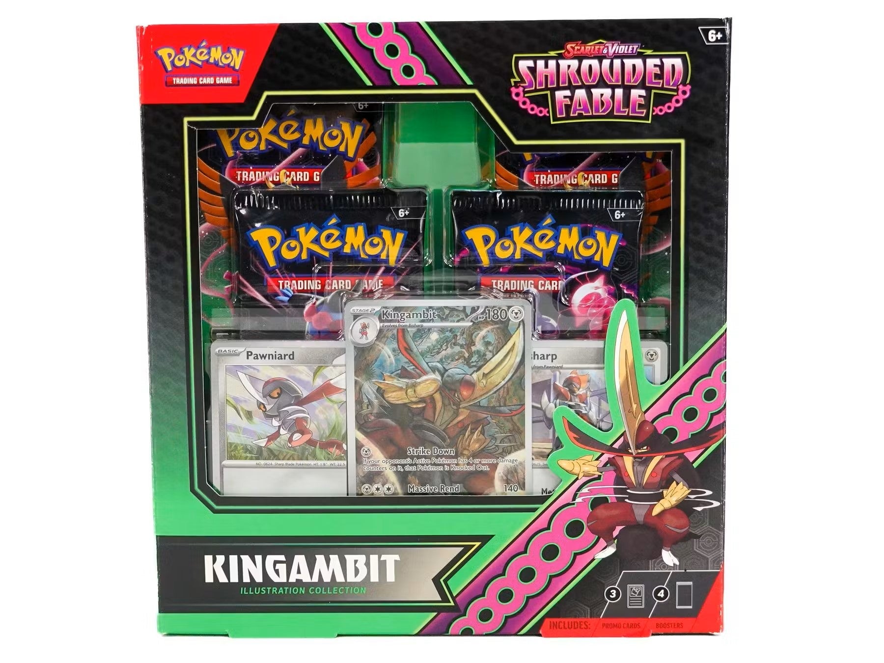 Pokemon Scarlet & Violet: Shrouded Fable Kingambit Illustration Collection Box - Columbia Hobby - Sports Card Boxes - Toploaders - Card Savers