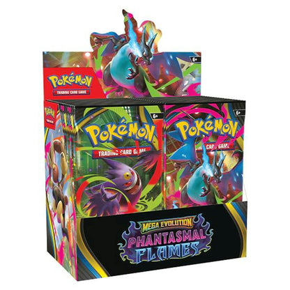 Pokémon TCG: Mega Evolution – Phantasmal Flames Booster Box (Presell) - Columbia Hobby - Sports Card Boxes - Toploaders - Card Savers