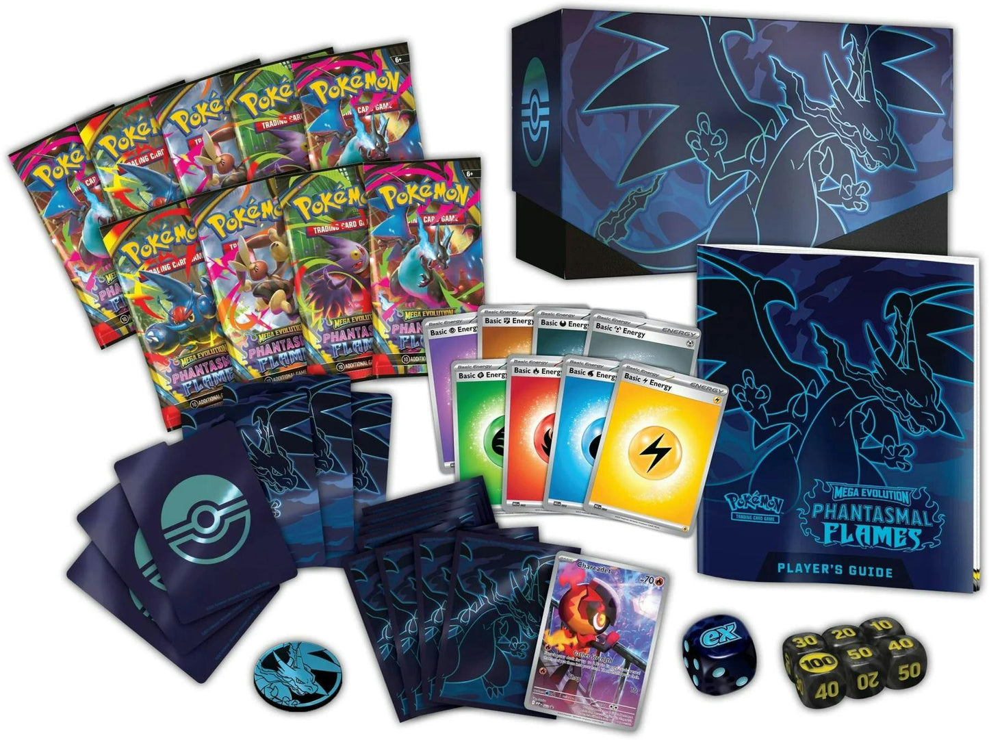 Pokémon TCG: Mega Evolution – Phantasmal Flames Elite Trainer Box (Presell) - Columbia Hobby - Sports Card Boxes - Toploaders - Card Savers