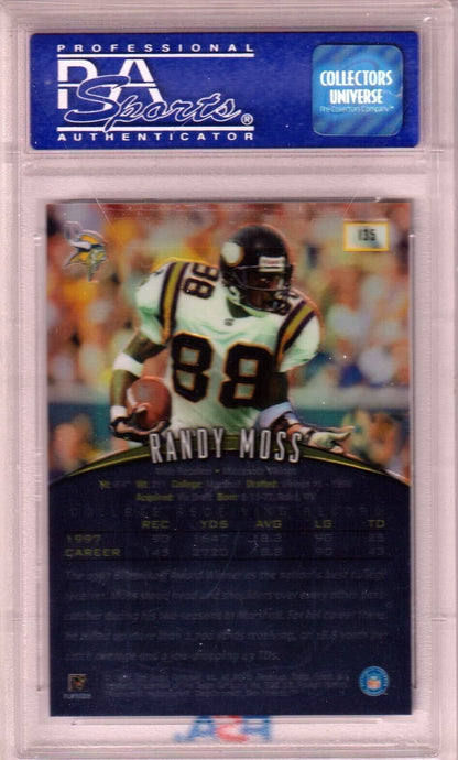 RANDY MOSS 1998 Topps Finest Rookie RC #135 PSA 10 GEM MINT - VIKINGS - Columbia Hobby - Sports Card Boxes - Toploaders - Card Savers