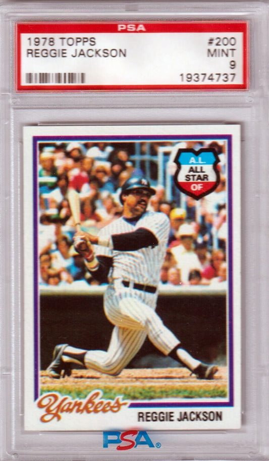 REGGIE JACKSON 1978 Topps #200 PSA 9 MINT - YANKEES - Columbia Hobby - Sports Card Boxes - Toploaders - Card Savers