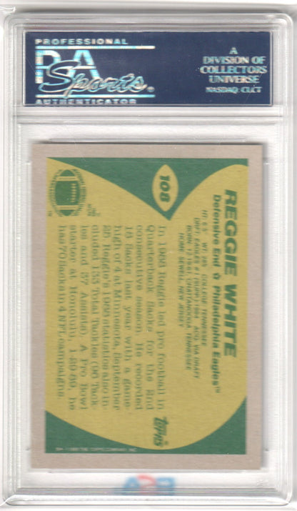 Reggie White 1989 Topps 108 PSA 10 GEM MINT - EAGLES - Columbia Hobby - Sports Card Boxes - Toploaders - Card Savers