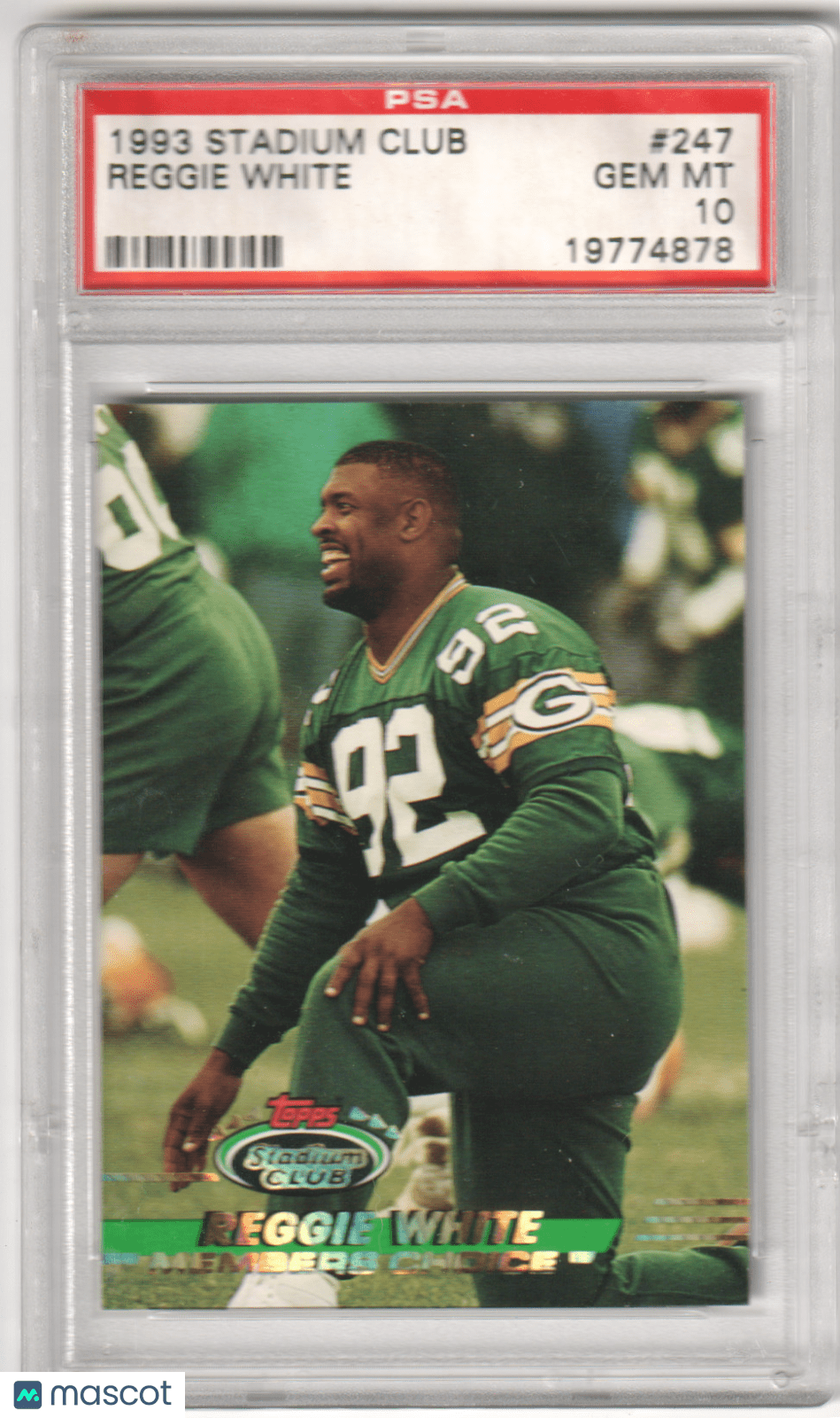 REGGIE WHITE 1993 Topps Stadium Club Members Choice 247 PSA 10 GEM MINT PACKERS - Columbia Hobby - Sports Card Boxes - Toploaders - Card Savers