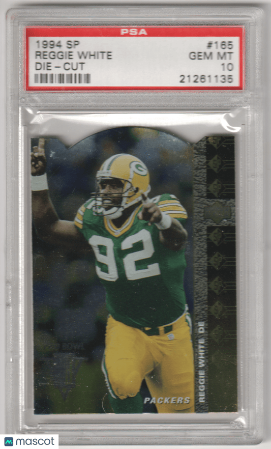 REGGIE WHITE 1994 Upper Deck SP 165 Die Cut PSA 10 GEM MINT - PACKERS - Columbia Hobby - Sports Card Boxes - Toploaders - Card Savers