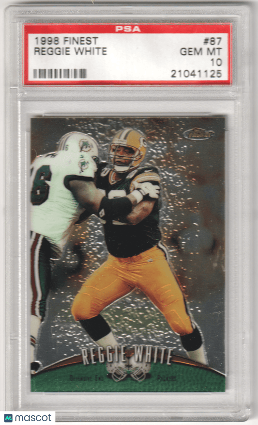 REGGIE WHITE 1998 Topps Finest 87 Non Protected Refractor PSA 10 GEM MINT - Columbia Hobby - Sports Card Boxes - Toploaders - Card Savers
