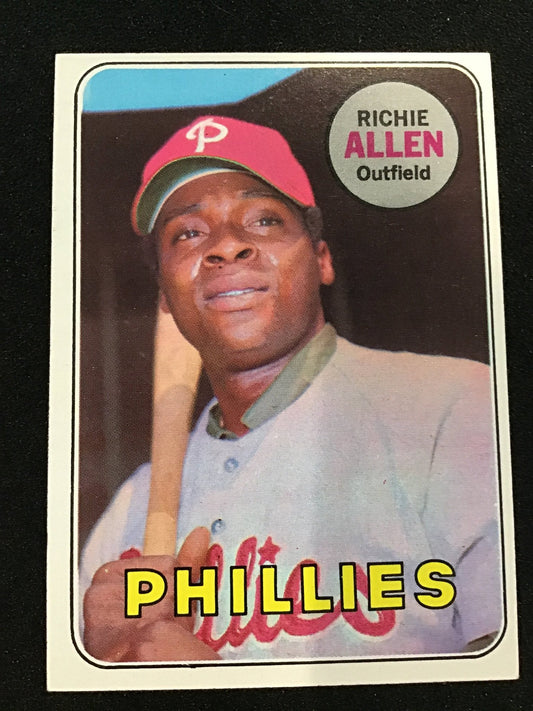 Richie Allen 1969 Topps 350 - Philadelphia Phillies - Columbia Hobby - Sports Card Boxes - Toploaders - Card Savers
