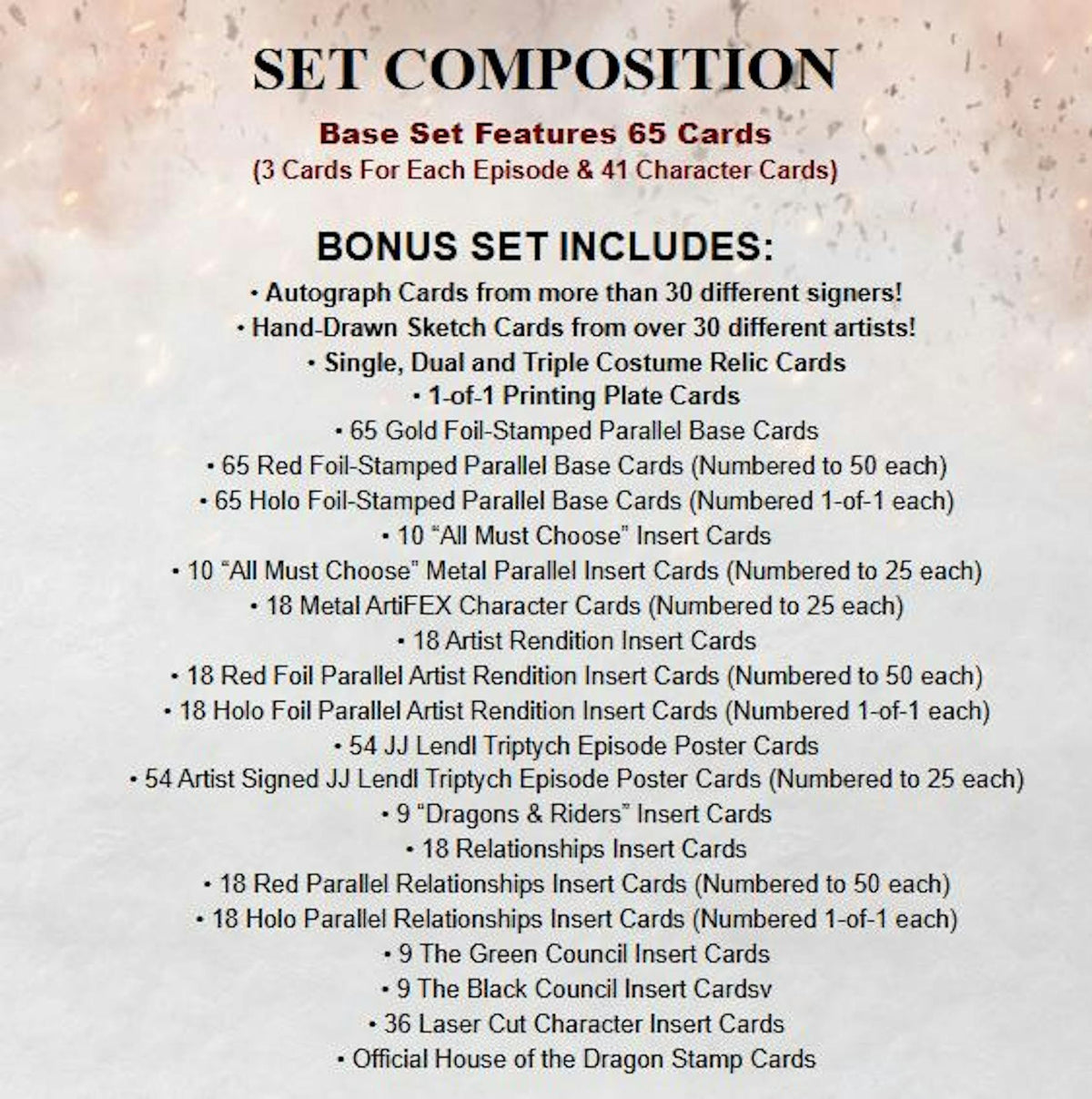 2026 Rittenhouse House of the Dragon Series 2 Hobby Box sell sheet 3